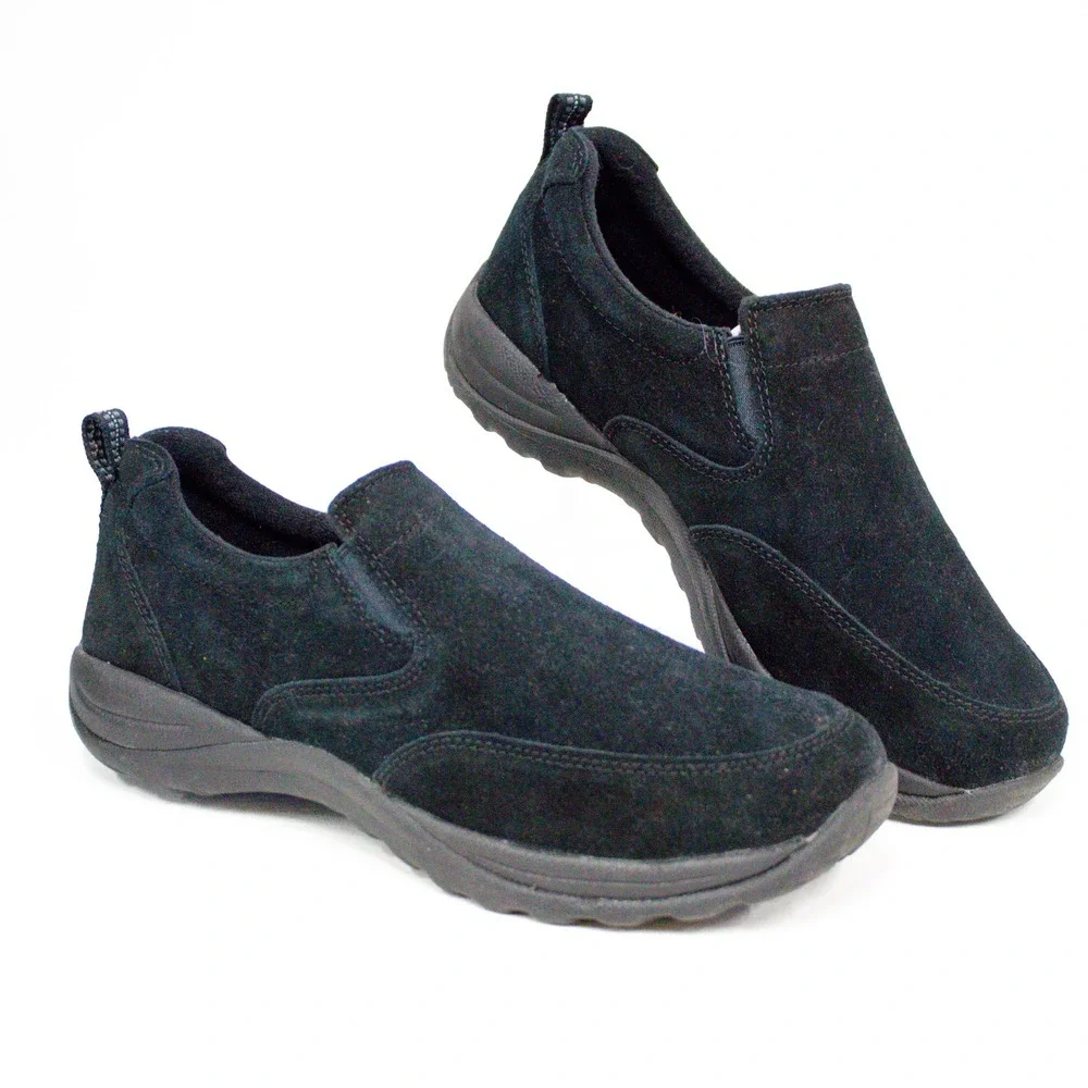 LL Bean Comfort Loafers Black Suede Leather Slip-On MEN'S SHOES Sz 9.5 M